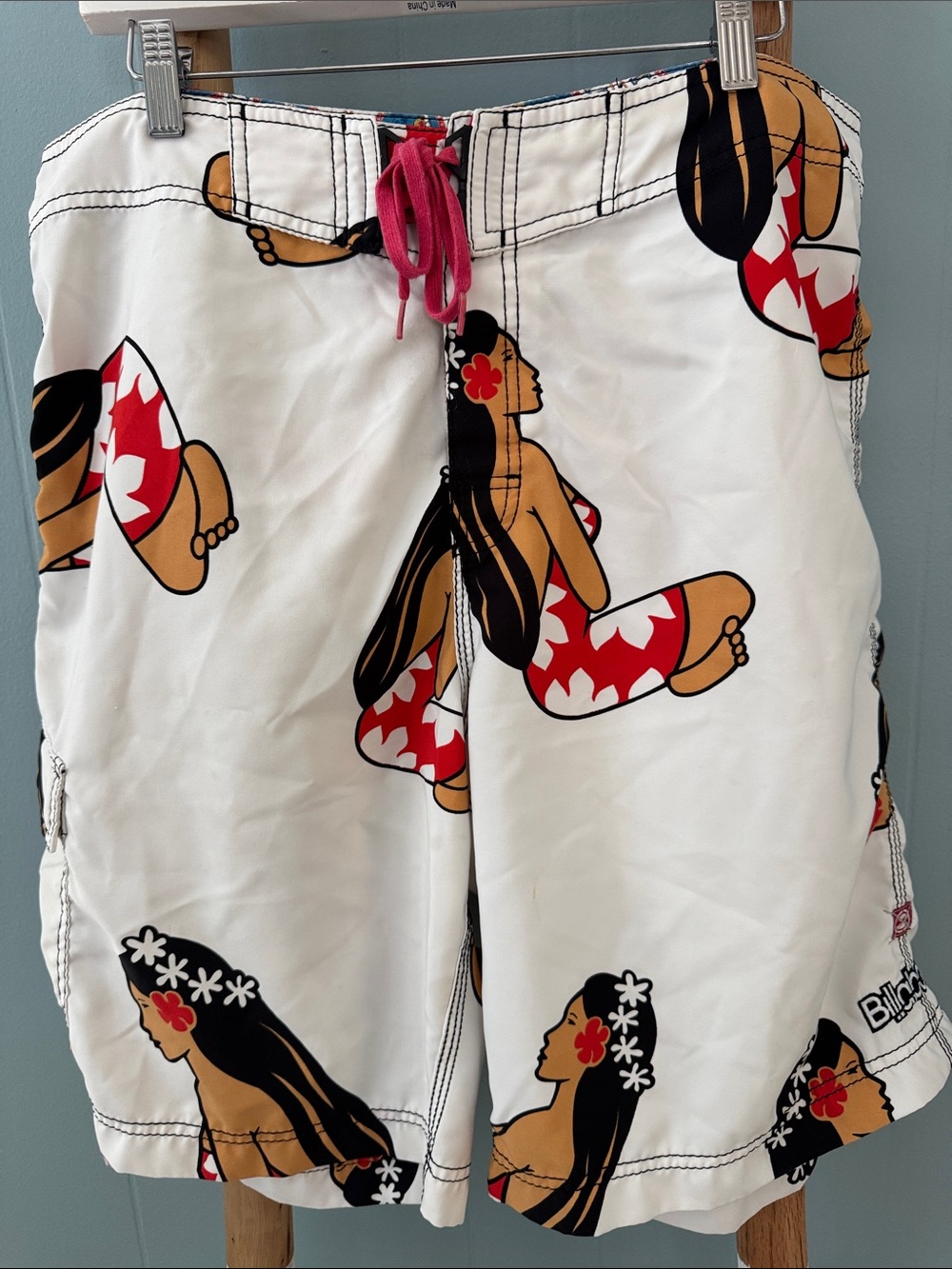 Vintage Billabong Special Edition Hinano Tahiti w/ Hulu Girl Boardshorts  ~ 36